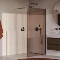 BRAUER Orion inloopdouche brons glas 120x200 incl. glascoating Geborsteld Gunmetal PVD - thumbnail