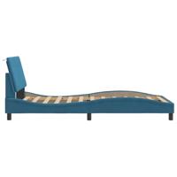 Bedframe met hoofdeinde fluweel blauw 100x200 cm - thumbnail
