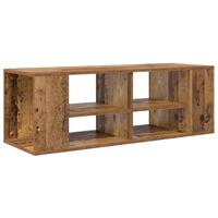 TV-kast met plank Wandgemonteerd met opslag Oud hout 102 x 35 x 35 cm Bewerkt hout - thumbnail