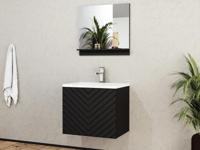 Badkamerkast met lavabo NAJID 1 lade zwart - thumbnail