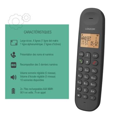 Draadloze vaste telefoon - LOGICOM - DECT ILOA 150 SOLO - Leisteen - Zonder antwoordapparaat - thumbnail