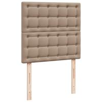 Boxspring met matras kunstleer cappuccinokleurig 120x200 cm - thumbnail