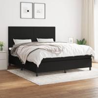 Boxspring met matras stof zwart 160x200 cm - thumbnail