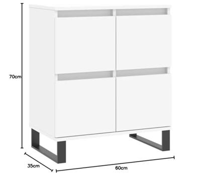 Dressoir 60x35x70 cm bewerkt hout wit Dressoir 60x35x70 cm bewerkt hout wit