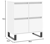 Dressoir 60x35x70 cm bewerkt hout wit - thumbnail