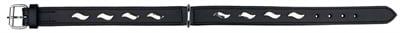 TRIXIE HALSBAND HOND ACTIVE LEER MET GOLFJES ZWART 42-48X2,5 CM