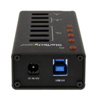 StarTech.com 4 poorten USB 3.0 hub plus 3 oplaadaansluitingen (2 x 1 A & 1 x 2 A) - metalen behuizing voor wandmontage - USB-hub met laadpoorten - thumbnail