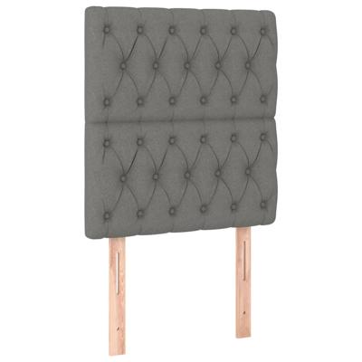 Hoofdbord LED 160x7x78/88 cm stof donkergrijs