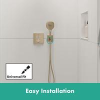 Hansgrohe FixFit E muuraansluitbocht met handdouchehouder, Brushed Bronze - thumbnail
