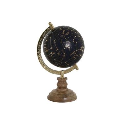 Wereldbol Home ESPRIT Blauw Gouden Natuurlijk Vintage 15 x 15 x 24 cm