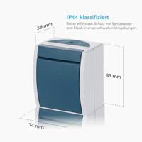 Busch-Jaeger 2601/6 W-53 Ocean (opbouw) Wisselschakelaar spatwaterdicht Blauw, Groen - thumbnail