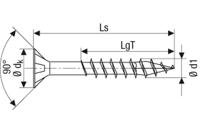 100 Spax schroeven 5x60mm deeldraad verzonken kop T20 - thumbnail