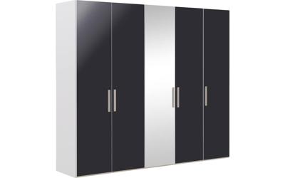 Goossens Kledingkast Easy Storage Ddk, Kledingkast 253 cm breed, 220 cm hoog, 4x draaideur en 1x spiegel draaideur midden Goossens Kledingkast Easy Storage Ddk, Kledingkast 253 cm breed, 220 cm hoog, 4x draaideur en 1x spiegel draaideur midden