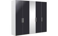 Goossens Kledingkast Easy Storage Ddk, Kledingkast 253 cm breed, 220 cm hoog, 4x draaideur en 1x spiegel draaideur midden - thumbnail