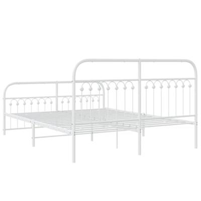 Bedframe met hoofd- en voeteneinde metaal wit 150x200 cm Bedframe met hoofd- en voeteneinde metaal wit 150x200 cm
