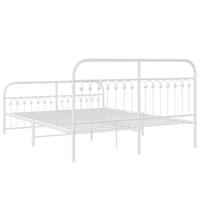 Bedframe met hoofd- en voeteneinde metaal wit 150x200 cm - thumbnail
