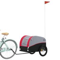 Fietstrailer 45 kg ijzer zwart en rood - thumbnail