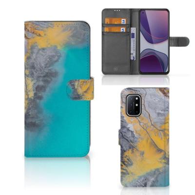 OnePlus 8T | Bookcase | Marble Blue Gold