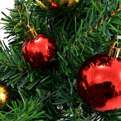 Kerstslinger versierd met kerstballen en LED-lampjes 20 m