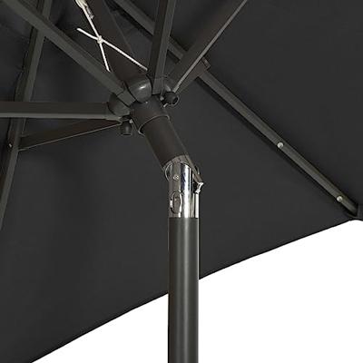 VidaXL Parasol met led-verlichting 200x211 cm aluminium zwart