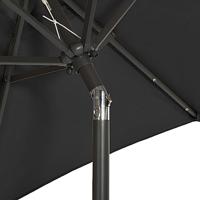 VidaXL Parasol met led-verlichting 200x211 cm aluminium zwart - thumbnail