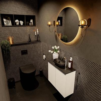 MONDIAZ FOWY toiletmeubel 60cm kleur talc. Waskom positie midden kleur urban | urban. Met 1 kraangat