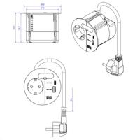 Bachmann 938.301 Bureaustekkerdoos Wit - thumbnail