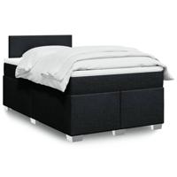 Boxspring met matras stof zwart 120x200 cm - thumbnail