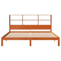 Bed met boekenkast zonder matras grenenhout wasbruin 180x200 cm - thumbnail