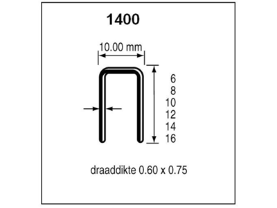 Dutack Niet serie 1400 Cnk 14mm doos 10 duizend - 5042011