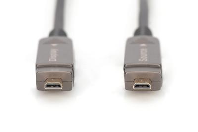 Digitus AK-330127-100-S HDMI-kabel HDMI Aansluitkabel HDMI-A-stekker 10 m Zwart 4K UHD, Afgeschermd (drievoudig), Flexibel, Afscherming totaal, Afgeschermd,
