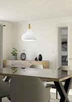 Eglo Moderne hanglampSabinar 28cm wit met houtbruin - 901178 - thumbnail