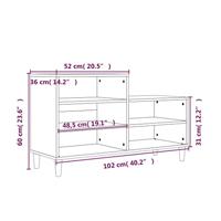 VidaXL Schoenenkast 102x36x60 cm bewerkt hout gerookt eikenkleurig - thumbnail