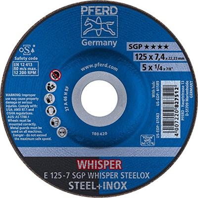 PFERD TOOLS 62212848 E 125-7 SGP WHISPER STEELOX Afbraamschijf gebogen Diameter 125 mm Boordiameter 22.23 mm RVS, Staal 10 stuk(s)