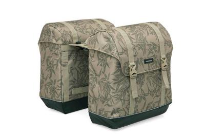 New looxs fietstas alba double - mik bagagedrager - waterafstotend polyester - 42l - bamboo zwart