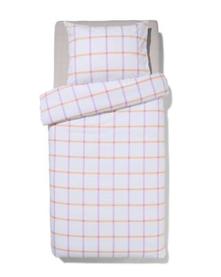 HEMA Dekbedovertrek 140x200/220cm zacht katoen ruiten lila (multi)