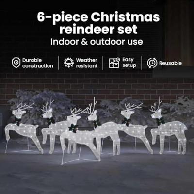 VidaXL Led rendieren 6 pcs zilver stof