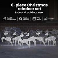 VidaXL Led rendieren 6 pcs zilver stof - thumbnail