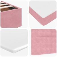 Ottoman bed met matras 120x200cm fluweel roze - thumbnail