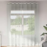 VidaXL Gordijnen voile met doorvoertules 2 st 140x300 cm lichtgrijs - thumbnail