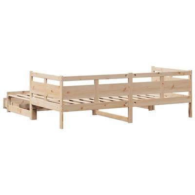 Slaapbank met onderschuifbed en lades zonder matras 90x200 cm - thumbnail