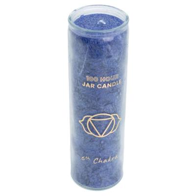 Fair Trade Derde Oog Chakra (6e) Stearine Kaars in Glas - Indigo (100
