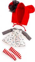Berjuan poppenkleding Marianela Weber 32 cm rood/wit 3-delig - thumbnail