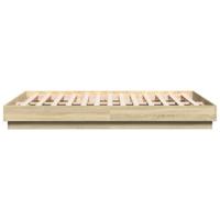 Bedframe bewerkt hout sonoma eikenkleurig 160x200 cm - thumbnail
