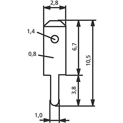 Vogt Verbindungstechnik 378008,68 Plug-tong Insteekbreedte: 2.8 mm Insteekdikte: 0.8 mm 180 ° Ongeïsoleerd Metaal 100 stuk(s)