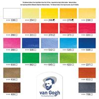 Van Gogh The National Gallery Aquarelverf Set In Kist - 24 Halve Napjes + 3 Accessoires - thumbnail