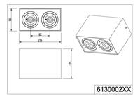 Trio Zwarte keukenspotBiscuit 2-lichts - 613000232 - thumbnail