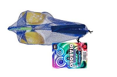 Eureka Rubber diabolo met aluminium stokken - geel Eureka Rubber diabolo met aluminium stokken - geel