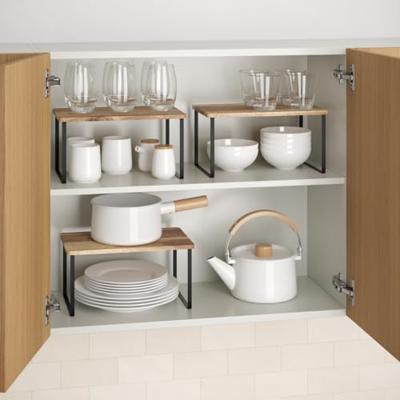 Metaltex York Lava Kruidenrek 1 Etage 19x32x16 cm Acacia Hout/Zwart Metaal