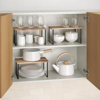 Metaltex York Lava Kruidenrek 1 Etage 19x32x16 cm Acacia Hout/Zwart Metaal - thumbnail